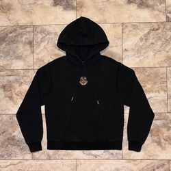 Kith College Crest Patch Hoodie Black Embroidered Pullover Sweatshirt Size Small