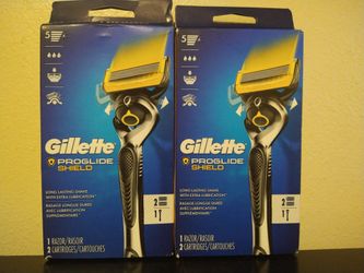2 Gillette ProShield Mens Wet Razor + 1 Razor Blade 5 Blades 
