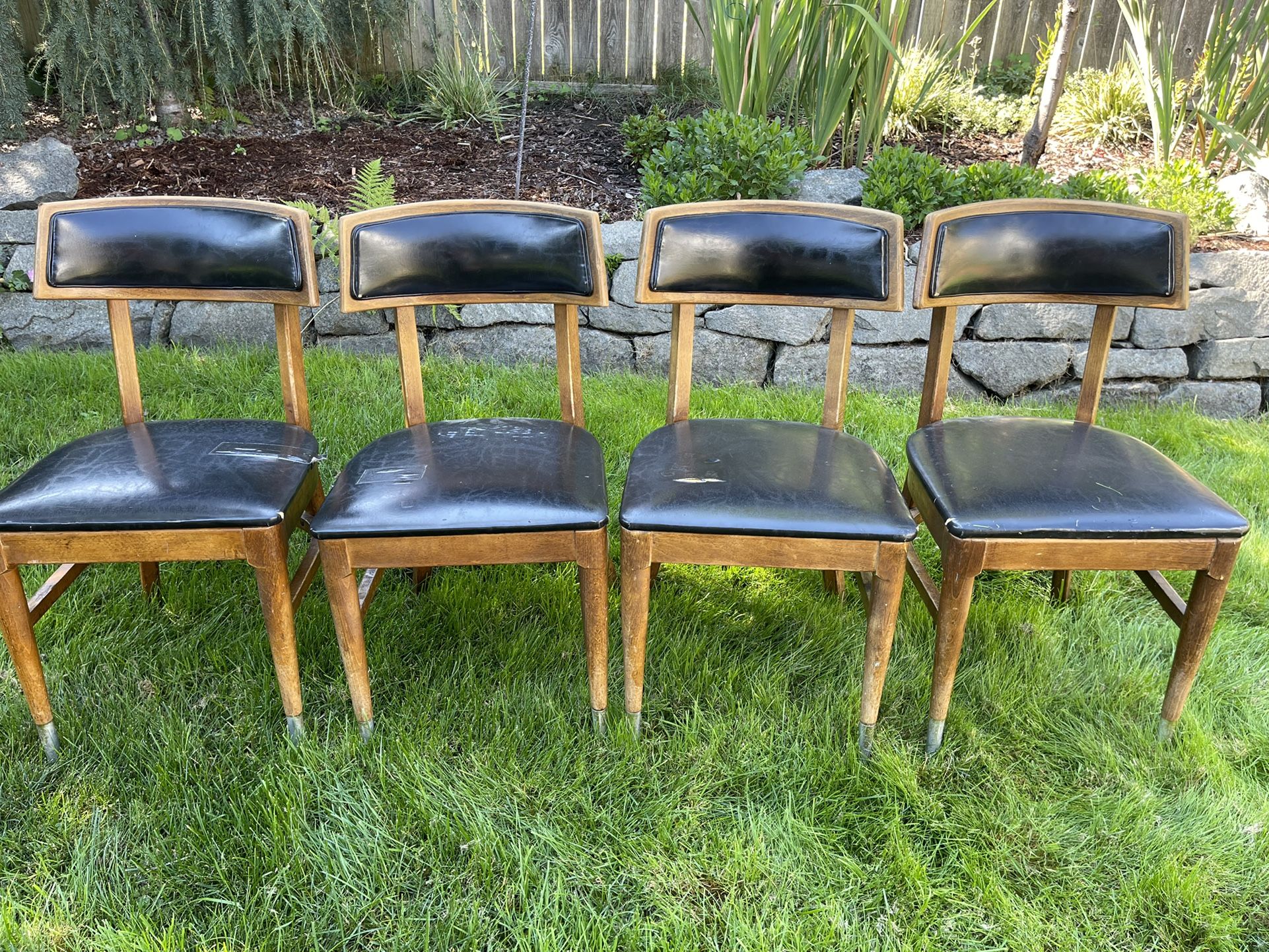 Set of Curved Back Solid Oak Chairs