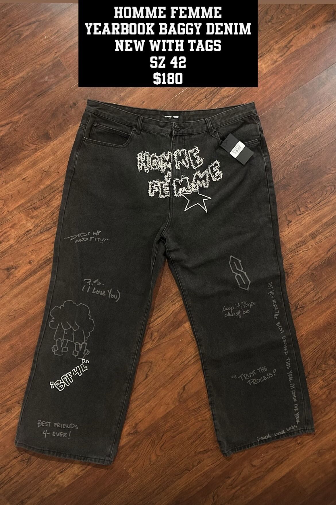 Homme Femme Yearbook Baggy Denim Size 42