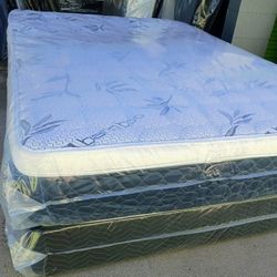 Queen Size Set Mattress Europillowtop And Orthopedic Brand New 