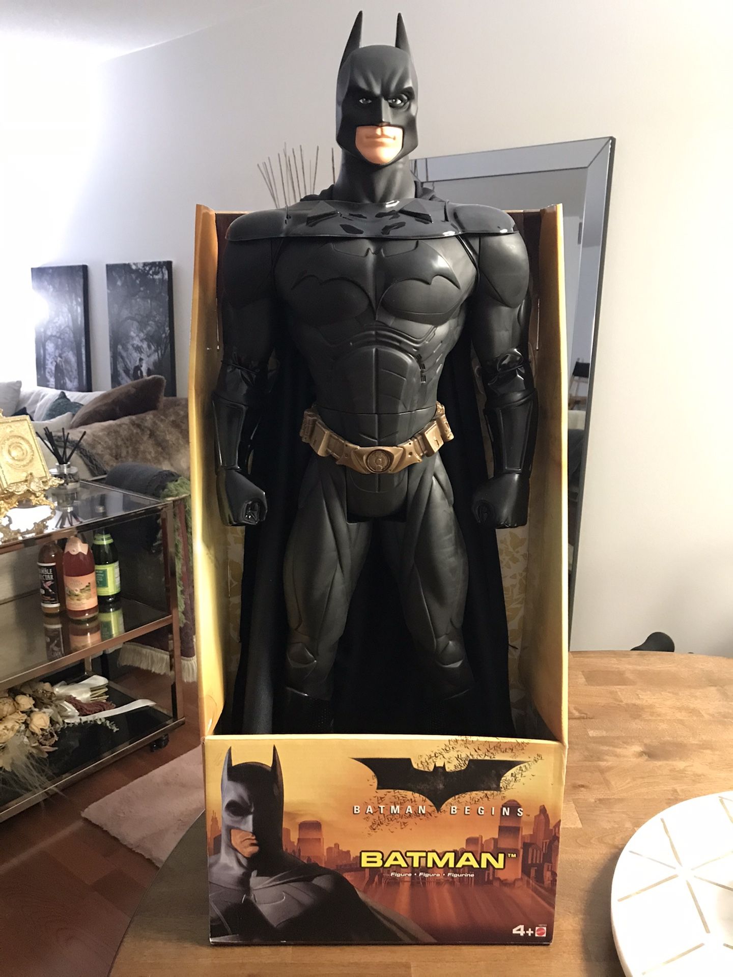 RARE: 2005 BATMAN BEGINS DARK KNIGHT ACTION FIGURE 31" - COMPLETE FACTORY NEW