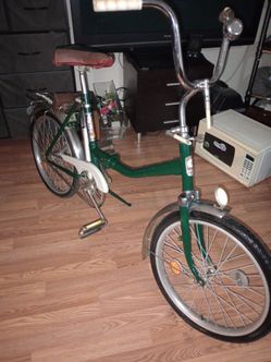 Vintage Folding Bicycle Green Chrome