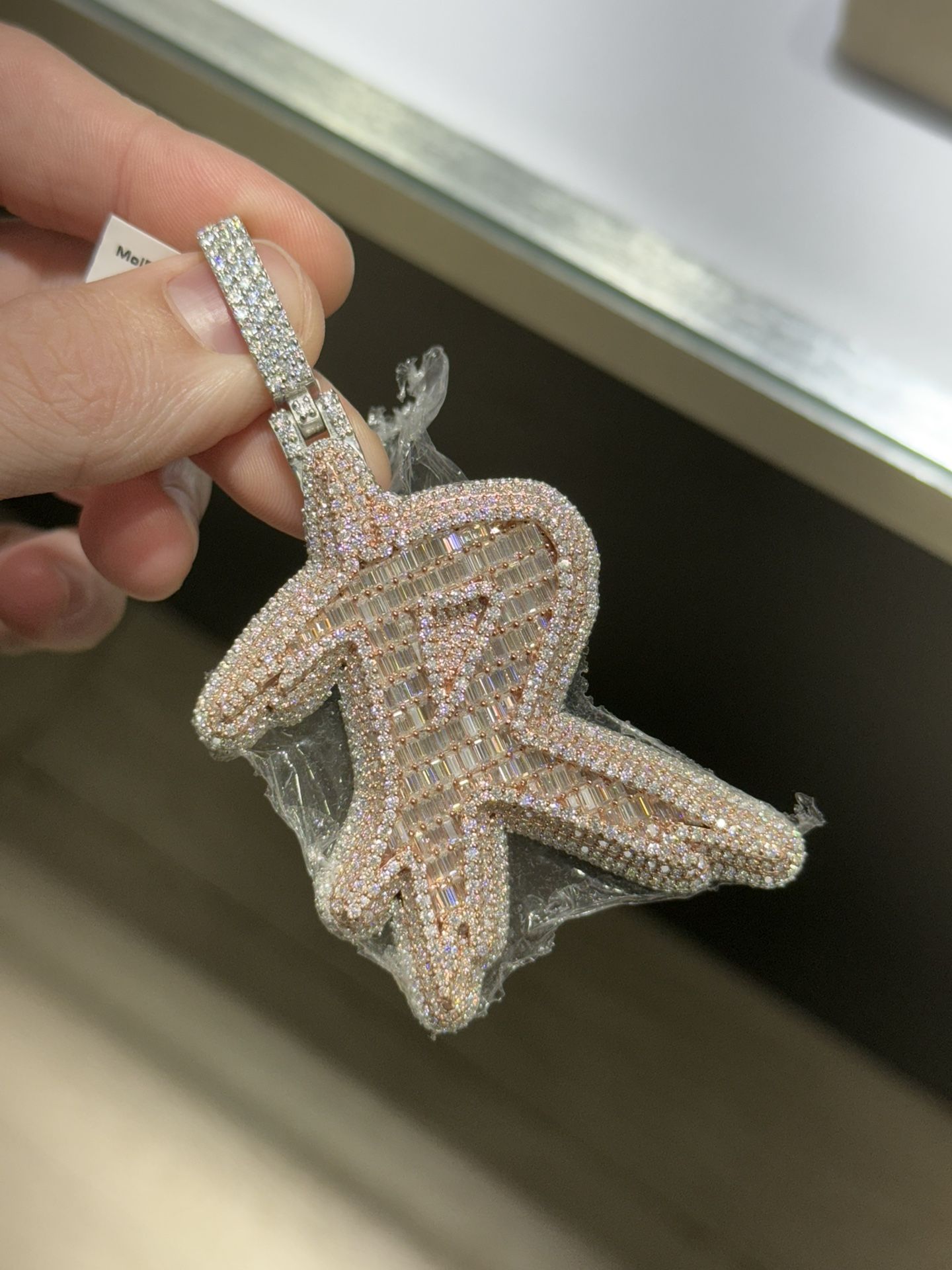 Moissanite “R” Pendant