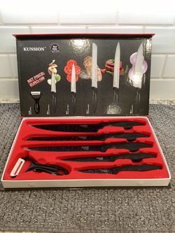Kunsion Kitchen Knife Set with Scissors and Peeler