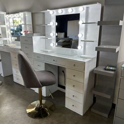 Vanity Table & LED Mirror 