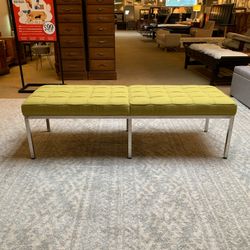 Chartreuse Chrome Leg Bench
