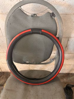 Red and Black Steering Wheel Cover