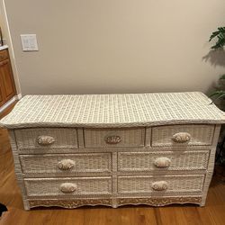 Pier 1 imports Rattan Wicker Bedroom Set - Great Condition!/ Update.:  Armoire Is Sold