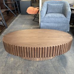 🔥Special Discount 🔥 Defective low price treatment Oval Outdoor Side Table 1-Piece(Dark Brown)  💰120$