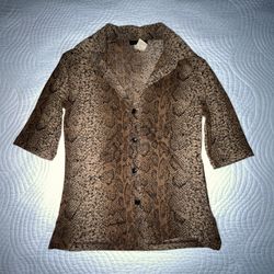 Animal Print button up blouse 