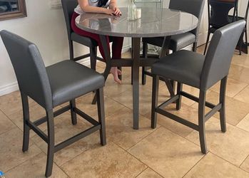 Gray Faux Panel Back Counter Height Stools (Chairs)