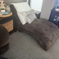 Chocolate Brown Microsuede Chaise Lounge