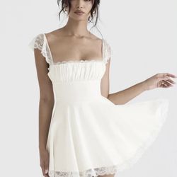 White Mini Women Dress Graduation