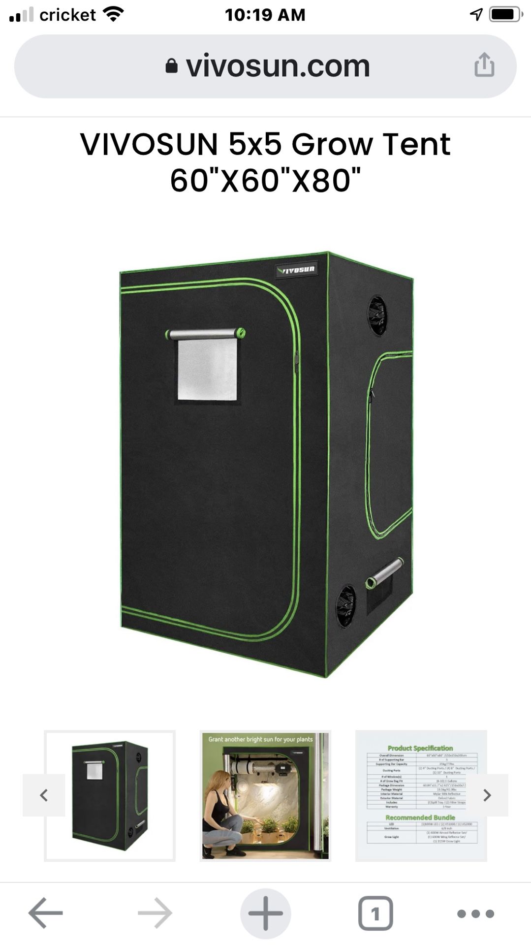 Apollo Horticulture Hydroponic Grow Tent With Viper Spectra Led Grow Lights And Fan