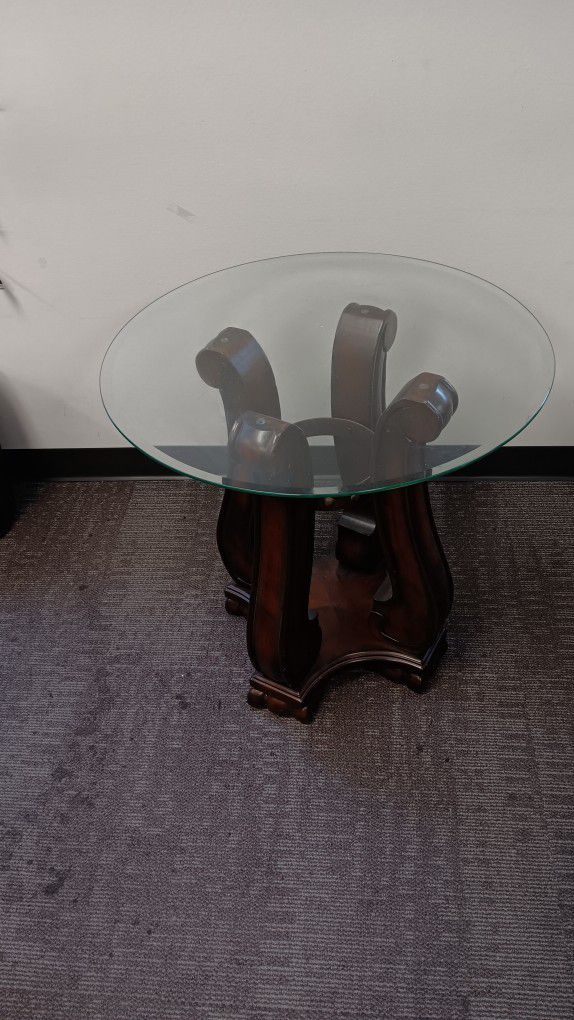 Glass/Wood End Table