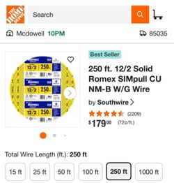 Romex wire 2 rolls