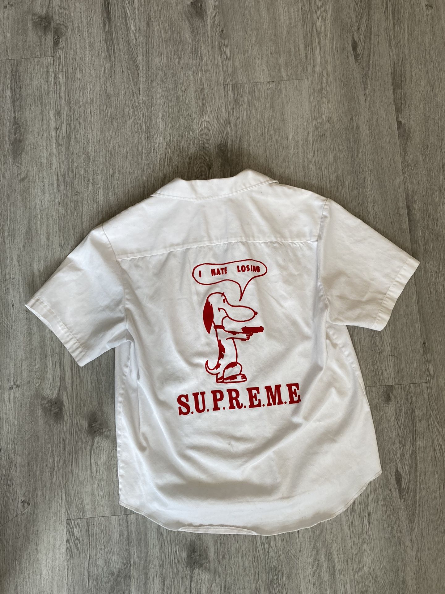 Supreme I Hate Losing Dog Work Short Sleeve Button Up