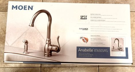 Moen, Anabelle Stainless 1-Handle Deck-Mount High-Arc Handle Kitchen Faucet