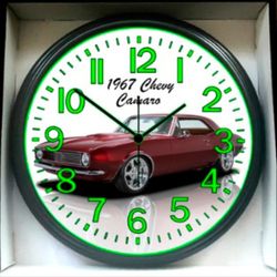 1967 Chevy Camaro SS Glow In The Dark Wall Clock New!