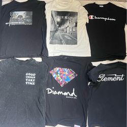 Men’s Graphic Streetwear T Shirt Bundle Sz M | Champion True Religion Diamond