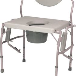Homecraft Deluxe Bariatric Drop Arm Commode, 1000 Pound Weight Capacity, Adjustable Height Bedside or Over-the-Toilet Commode, Designed for Patients