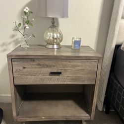 2  gray end tables