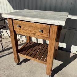 Rolling Table with Drawer Kitchen Island Furniture