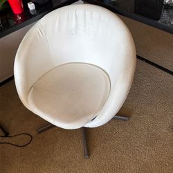 White Leather Revolving Chair