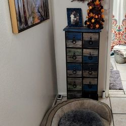 $55 DRESSER APOTHECARY CABINET, REAL WOOD, 10 DRAWERS, MESA