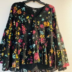 Summer Blouse With Flowers