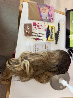 #59 Long Dark Brown/Blonde Wig