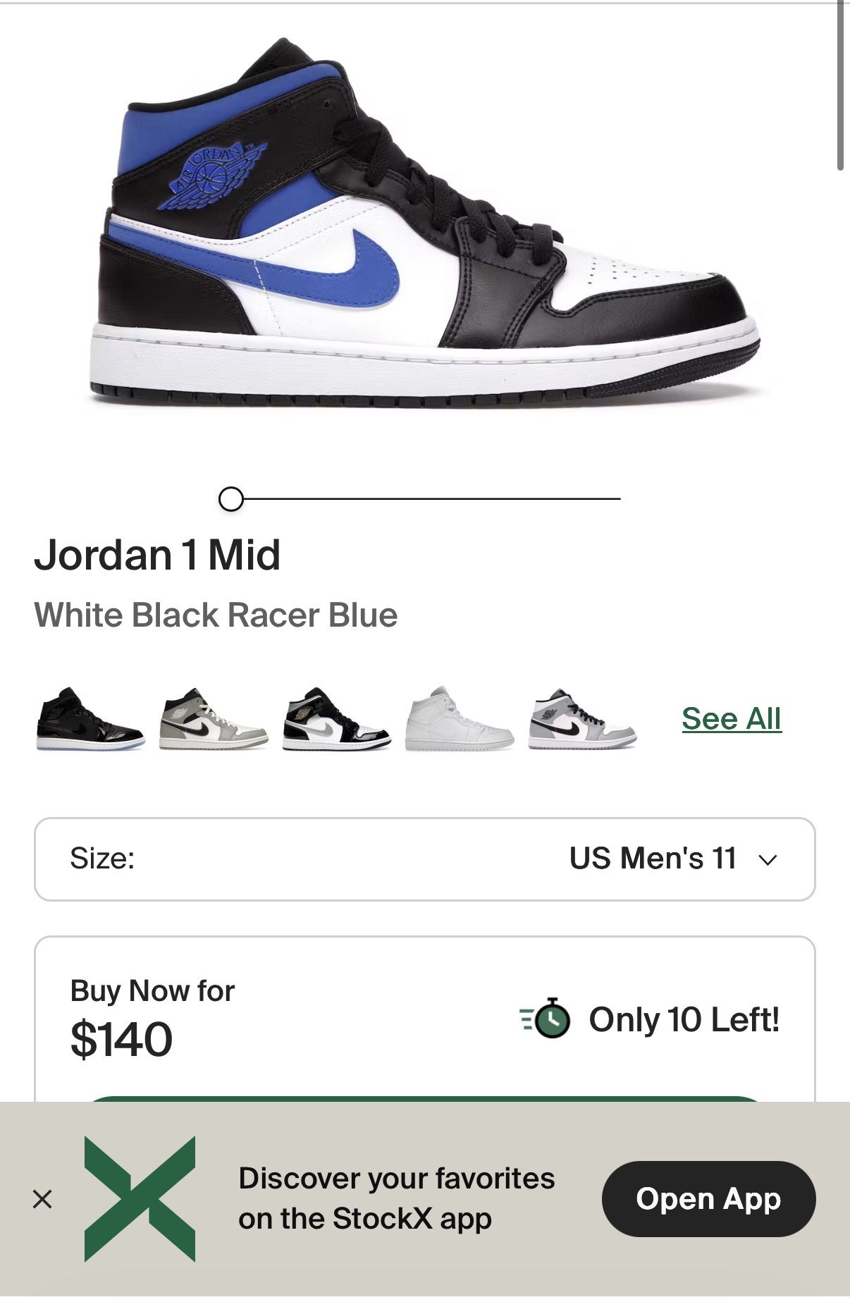 Nike Air jordan Mid Sz11 Racer blue