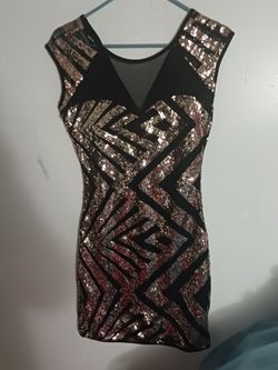Vestido Corto Brillante, Talla S ,Mediano