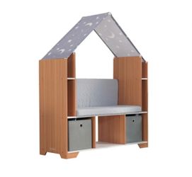 KidKraft Little Dreamer Deluxe Reading Nook Bench Bookcase & Storage Shelf Cubbies