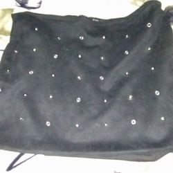 Black Mini Skirt With Studs 