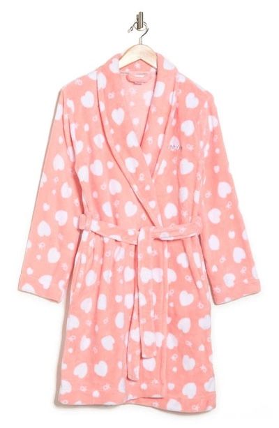 Calvin Klein Pink Heart Logo Plush Robe