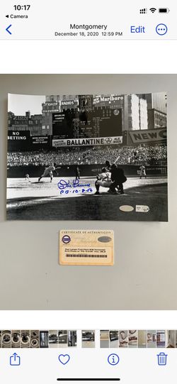 Don Larsen First Pitch Perfect Game 8x10 Autographed And Dated By Larsen