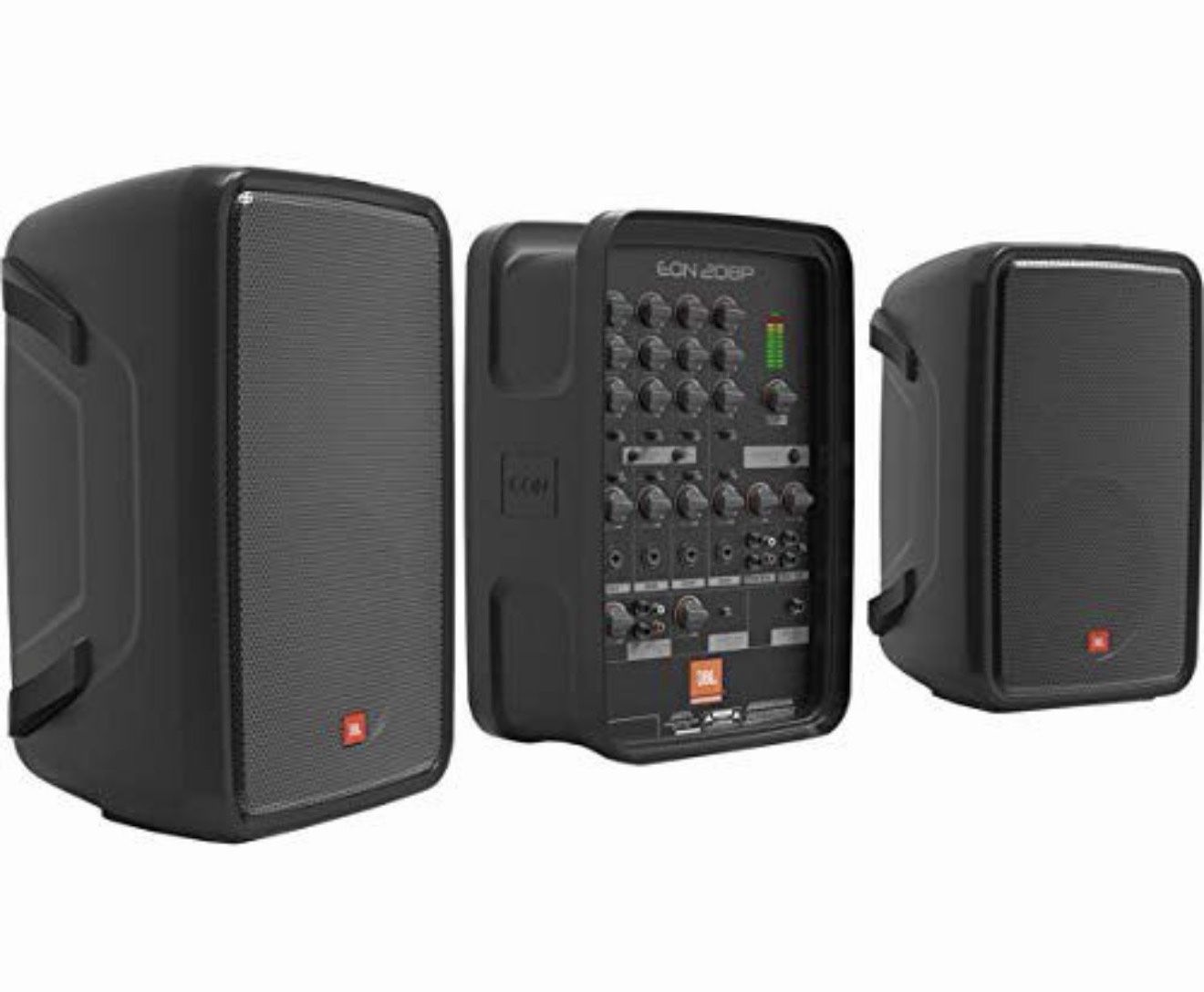 JBL Professional EON208P Portable All-in-One Dual Speaker, 2-way PA Systemwith AKG Vocal Microphone