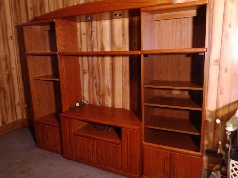 Entertainment Center w/Glass Door And Lights