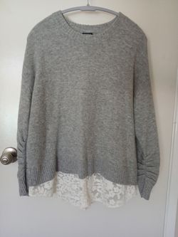 Torrid 2inOne Grey/Lace Sweater size00