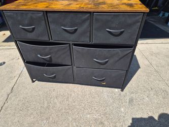 Dresser with fabric drawers