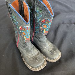 VACCARI SUGAR SKULL COWGIRL BOOTS SZ 8T