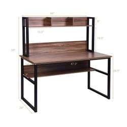 Computer Desk With Bookshelf Storage
