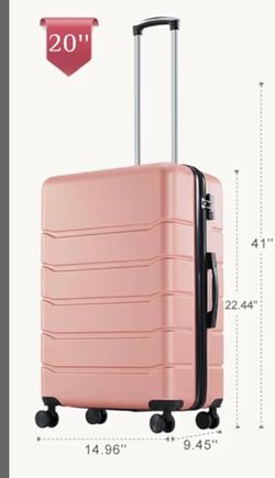 Pink - Hardside Luggage with Spinner Wheels - 20 Inch Expandable Suitcase, TSA Lock, Lightweight Hard Shell Carry On & Checked Luggage - Durable ABS/P