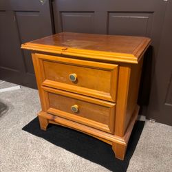 Wood two drawer night stand