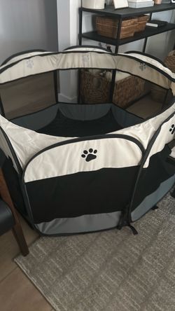 Foldable Pet Playpen with Mesh Panels