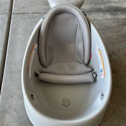 Skip Hop Baby Bath Tub, 3-Stage Smart Sling Tub, Moby, Grey