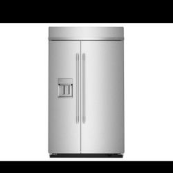 KitchenAid 48” Built-In Side-by-Side Refrigerator – New  Model: KBSD748SPS00 Price today: $7999  Beautiful luxury KitchenAid 48-inch built-in side-by-