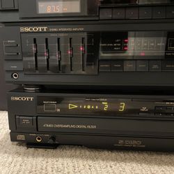 Vintage Scott Stereo Amplifier,Tuner,5CD Changer,Bluetooth 5.0 Stereo Audio Receiver Module Technics SB-CR33 2 Way Speaker System